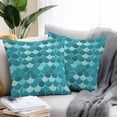 thumbnail image 2 of Outdoor Waterproof Throw Pillow Covers Set of 2 Turquoise Fish Scales Decorative Pillowcases Square Outdoor Pillows Cushion Case 18x18 Inch Ombre Fish Tail Patio Pillows for Couch Sofa Bed Garden, 2 of 9