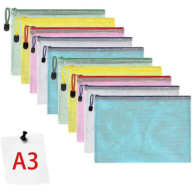 Bolsillo para documentos A3 YONGSHENG 10 piezas de bolsillos con Cremallera 43 * 31 Cm