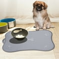 thumbnail image 4 of Dog Food Mat Bowl Mat for Floors Waterproof Silicone Cat Feeding Mat for Food and Water Pet Placemat Non Spill Puppy Dish Tray Non Slip Bone Shaped Small Medium Large - Gray, 4 of 8