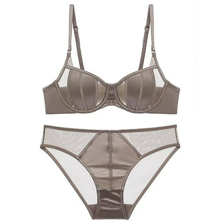 Sentmoon Lingerie for Women Thin Sponge Transparent Bra With Large Chest And Small Lace Women s SexyGather And Lift For Breathability Lingerie Bra Set Women s Lingerie  Sleep & Lounge Valentines Da