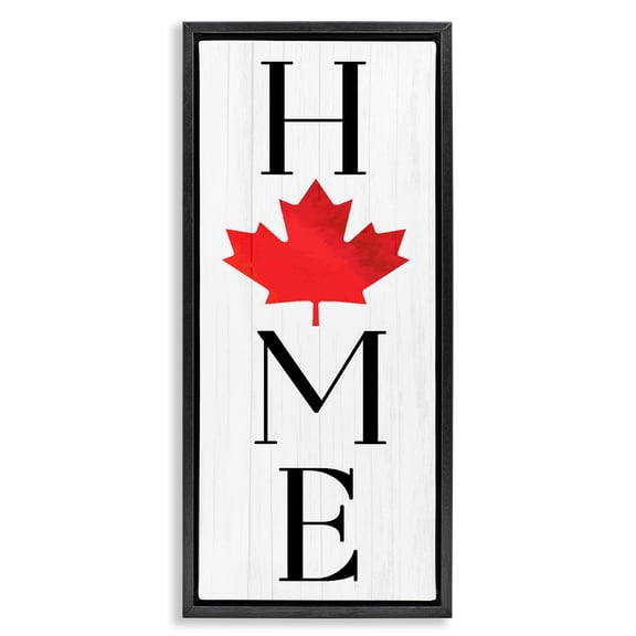 Stupell Industries Rustic Lodge Home with Red Leaf Black Floating Frame Canvas Art, 11 x 25, by Lil' Rue