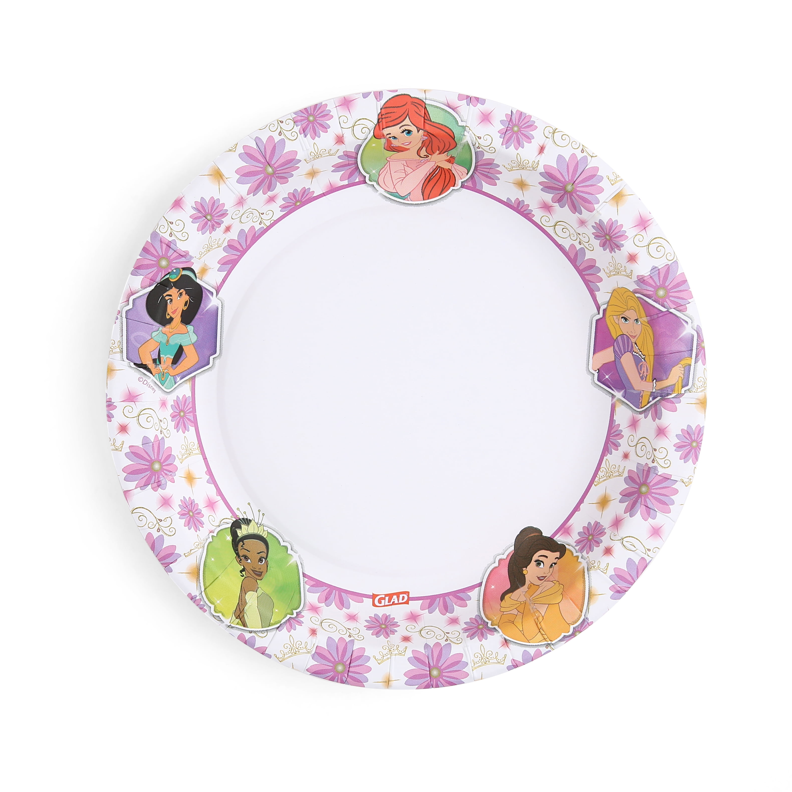 Glad Kids - 8.5" Round Paper Plate - 320ct - Disney - Floral Frames - MIXED PACK