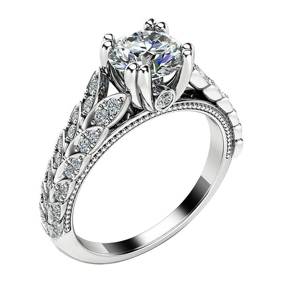NUOKO Finger Ring Fashion Full Diamond Love Imitation Zircon Ring Engagement Ring Jewelry Gifts