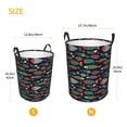 thumbnail image 3 of Sikiie Hand Drawn Colorful Fishes Print Round Dirty Clothes Basket, Waterproof Standing Foldable Storage Basket, for Laundry Room, Bedroom, Bathroom Storage-Small, 3 of 6