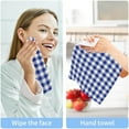 thumbnail image 7 of SKYSONIC 4 PCS Navy Blue Checked Washcloths, 12"x 12" Cotton Wash Cloths, Highly Absorbent and Soft Face Towels for Bathroom,Gym,Hotel and Spa, 7 of 7