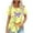 Yellow, variant on ChaoHeng Casual Blouses on Ladies' Round Neck Short Sleeve Loose Casual Printed Top