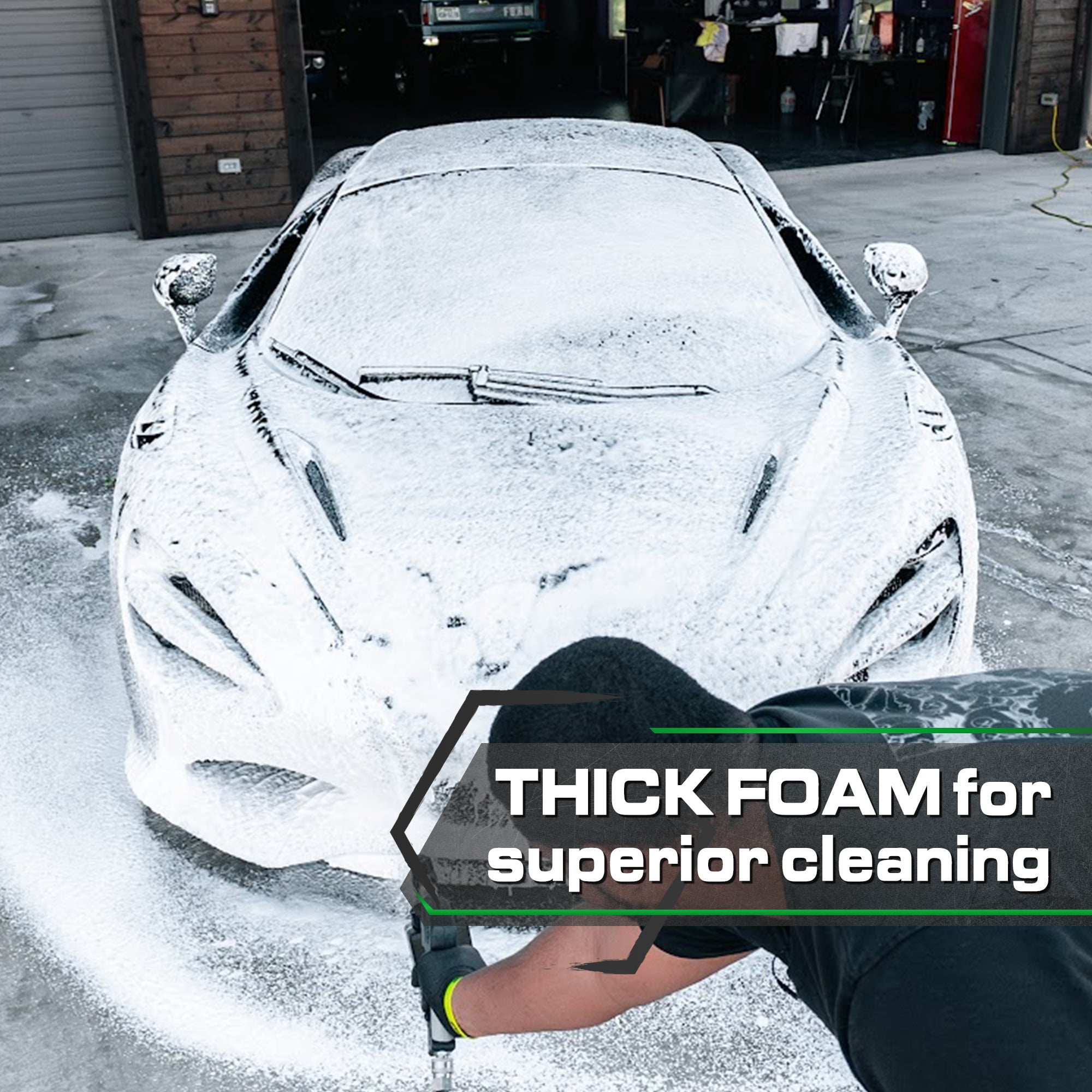 Blackline Automotive Extreme Foaming Car Shampoo - Extreme Ultra Foam Perfect for Ceramic Coatings - Compatible with Foam Cannon for Pressure Washer (64 Fl Oz, Green Apple)