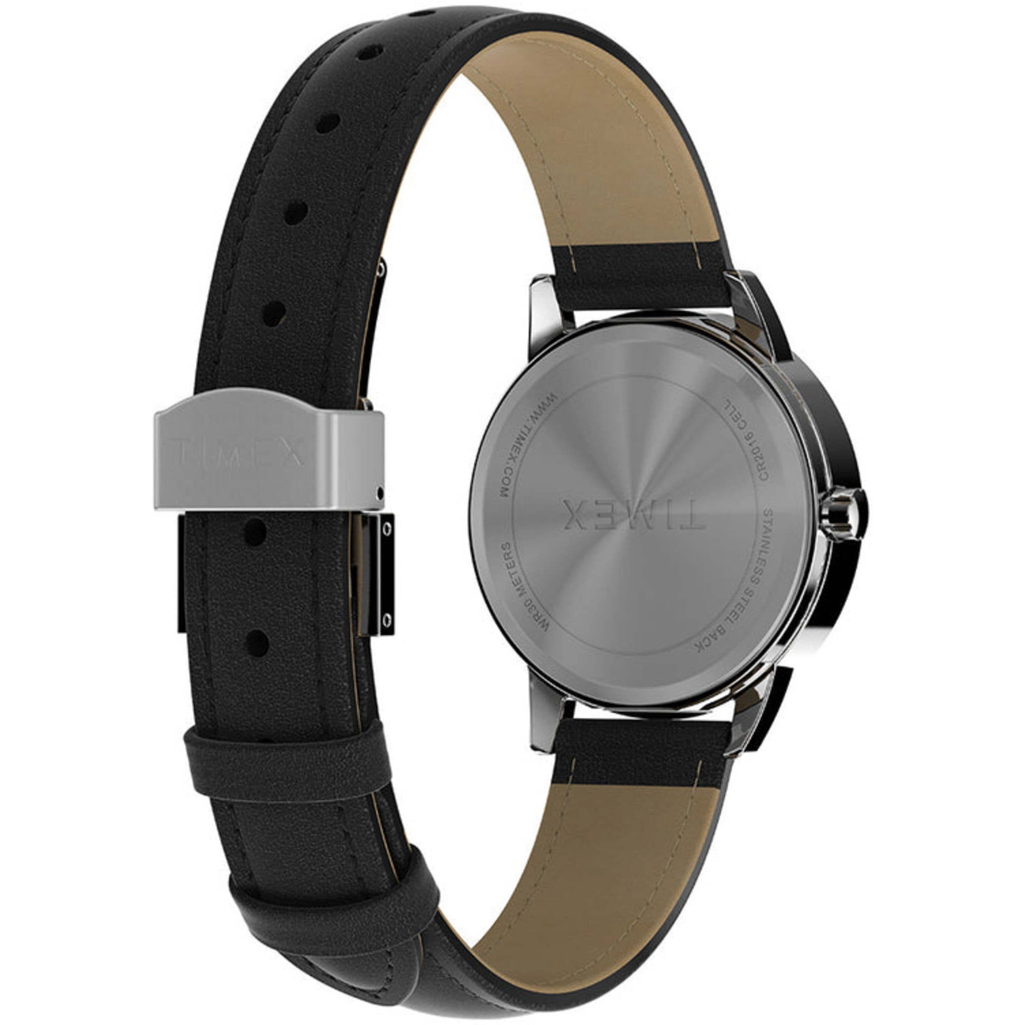 Timex TW2V69100 Women's Easy Reader Black Leather Strap Watch