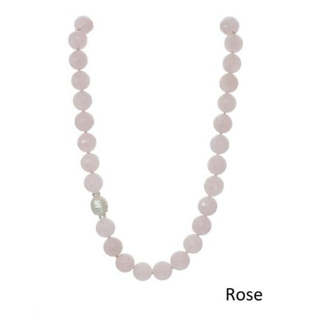 Genuine Gemstone and Freshwater Pearl Necklace