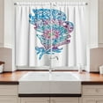 thumbnail image 2 of Ambesonne Boho Kitchen Curtains, Feathers Ethnic Dream Artwork, 55"x39", White and Pale Fuchsia, 2 of 3