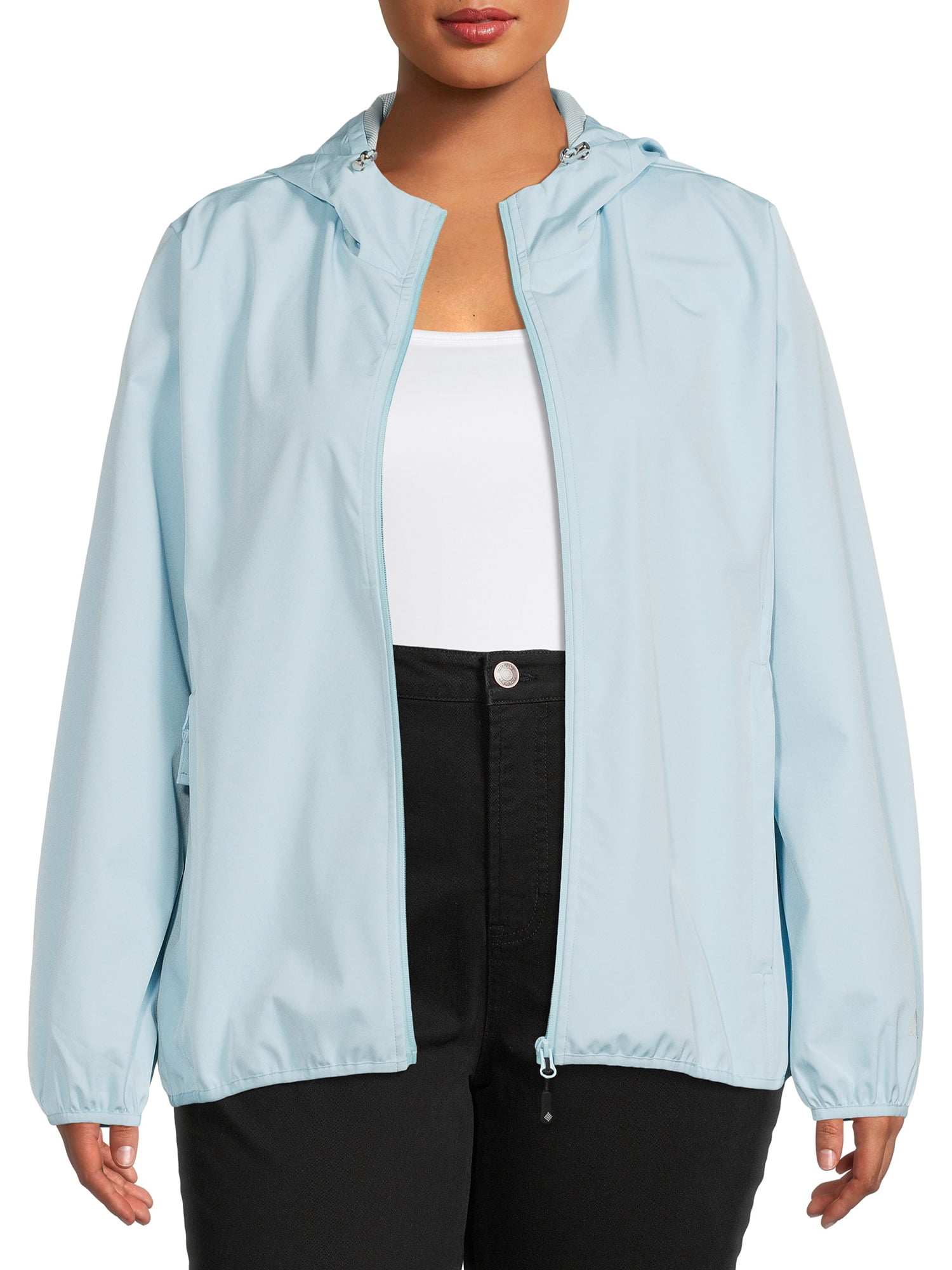 plus size packable rain jacket