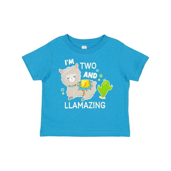 Inktastic Im Two and Llamazing with Llama and Cactus Boys or Girls Toddler T-Shirt
