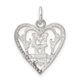 thumbnail image 4 of 925 Sterling Silver Solid Polished Mom In Love Heart Pendant Necklace 17x16mm Wide Pendant for Women, 4 of 4