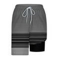 thumbnail image 7 of lcziwo Board Short Swimsuit for Men Print Rash Guard Drawstring Elastic Waist Swim Short Summer Fathion Beach Short with Lined Gray S, 7 of 7