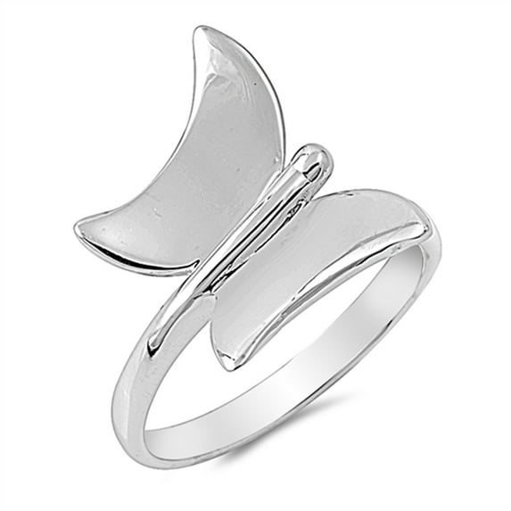 Butterfly Animal Plain Wings Ring .925 Sterling Silver Band Jewelry Female Male Unisex Size 7