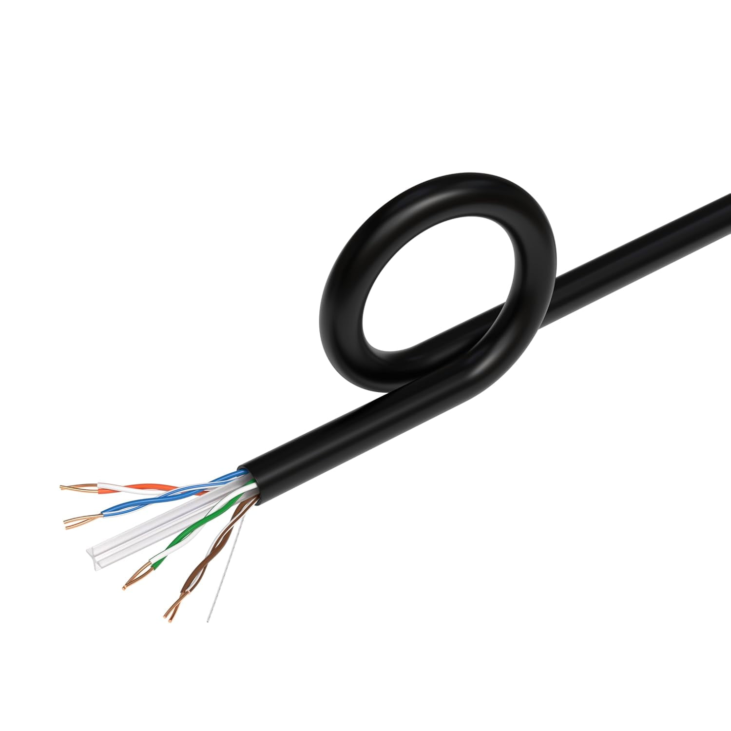 Cables Direct Online 1000FT CAT6 Plenum CMP Solid UTP Cable 550MHz Ethernet LAN 23AWG CCA (Copper Clad Aluminum) Bulk Pull Box, Black