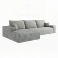 thumbnail image 6 of Modern L-Shaped Sectional Couch with 107" Cloud Design, Plush Corduroy Fabric, No Assembly Needed for Living Room, 6 of 7