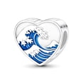 thumbnail image 7 of 925 Sterling Silver Go With The Flow Ocean Surf Heart Charm For Bracelets & Bangle Pendant Jewelry, 7 of 7
