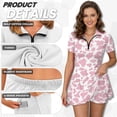 thumbnail image 4 of Aplkyhs Pink Cow Print Couple Golf Matching Outfits Matching Couple Golf Shirts Woman Golf Clothing Set with Pocket Built in Shorts Breathable Fabric for Golf,Tennis,Hiking,Running,Gym, 4 of 5