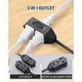 thumbnail image 4 of Cable de extensión DEWENWILS, regleta de alimentación de 3 salidas, 3 pies, 16 AWG, negro, 4 of 7