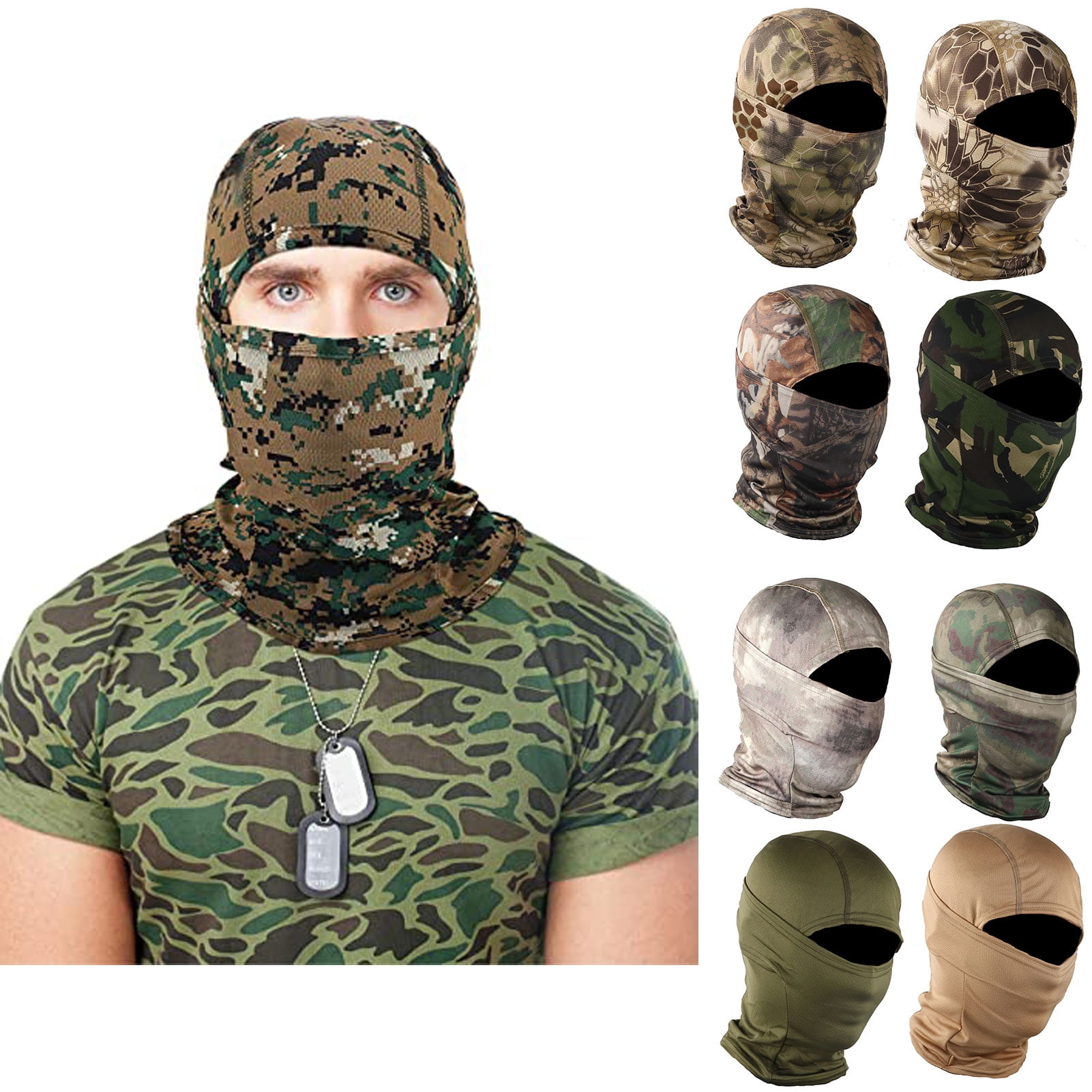 Bobasndm Face Mask Camouflage Men Camo Balaclava Motorcycle Cover Hunting Balaclava Sun Protection Face Cover - Walmart.com