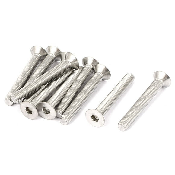 Unique Bargains M6x45mm Stainless Steel Hex Socket Flat Head Countersunk Bolts Screw 10pcs