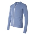 thumbnail image 2 of Unisex Triblend Lightweight Hooded Full-Zip Tee - Blue Triblend - XS, 2 of 5