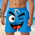 thumbnail image 2 of Men Cartoon Face Athletic Shorts - Eye Catching Stereoscopic Print Pants With Fun Expressions, Quirky Personality Style Mens Athletic Shorts For Gym Home & Gathering Time, 2 of 4