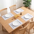 thumbnail image 3 of Set of 4 Cotton Linen Placemats, Rustic Rectangular Placemats for Dining Table Decor Washable Kitchen Table Mat Wipe Clean Light Gray 17.7x13inch, 3 of 6