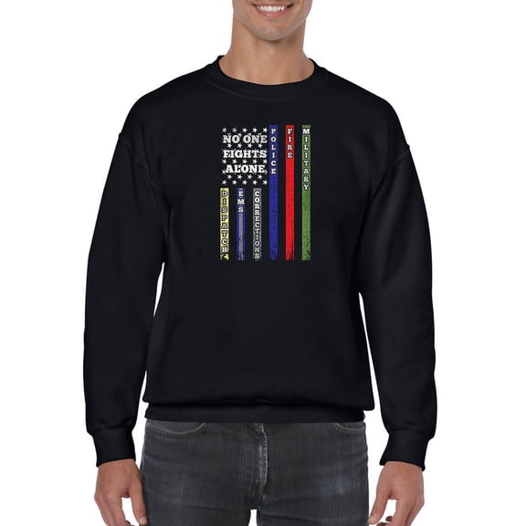 No One Fights Alone Design Sweatshirt Men -GoatDeals Designs, Male 4X-Large