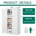 thumbnail image 3 of MIIIKO Metal Storage Cabinet 71" Locking Metal Storage Cabinet with 5 Adjustable Shelves, White Metal Cabinet with 2 Doors and Lock for Office, Garage, Home, 3 of 6