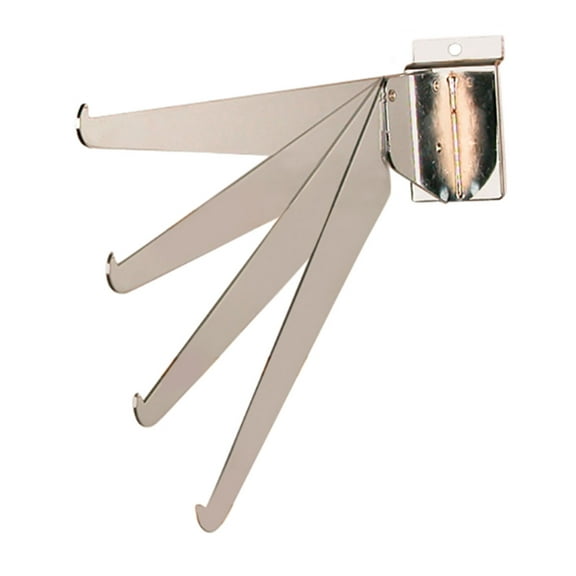 SSWBasics 12" Adjustable Chrome Shelf Bracket for Slatwall - Pack of 3- Chrome Adjustable