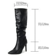 thumbnail image 5 of Stiletto High Heels Slouchy Knee High Boots for Women Fashion Pointed Toe Wide Calf Riding Booties Comfortable Prom Party Dress Shoes Brown Size 7.5, 5 of 6