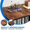 thumbnail image 5 of Dextrus 77.6" 4-in-1 Large Double Dog Crate Furniture,Heavy-Duty Brown Wooden Dog Kennel with 360° Swivel Bowls,Dog Crate Furniture TV Stand for 2 Medium/Large Dogs,Brown, 5 of 6