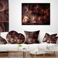 thumbnail image 3 of Designart Glittering Brown Fractal Flower on Black - Floral Throw Pillow - 18x18, 3 of 4