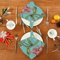 thumbnail image 4 of Coolnut Set of 1 Tropical Flowers Leavies Satin Napkin Square 20 Inches Table Napkins Soft Smooth Decorative Napkins for Wedding Banquet Party Decoration, 4 of 6