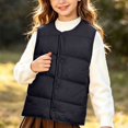 thumbnail image 4 of StSilkitty Puffer Vest for Boys Girls Sleeveless V Neck Button down Jacket Coat Fall Winter Warm Outerwear with Pockets, 4 of 8