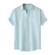 thumbnail image 2 of pstuiky camisetas de hombre, Camisa informal de manga corta con cuello vuelto y cuello redondo de color liso para hombre camisas casuales para hombre m, 2 of 9