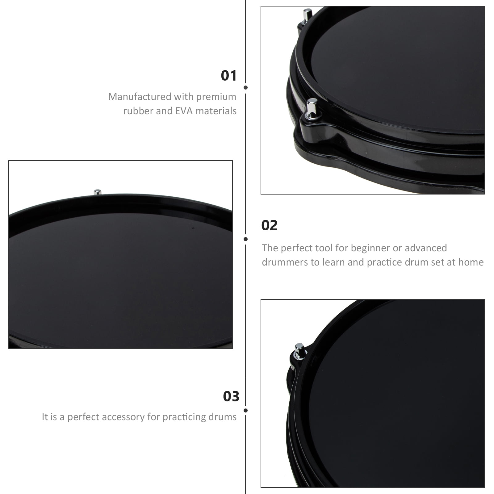 Squalise Drum Practice Pad Drum Metronome Drummer Practice Drum Pad for Beginners