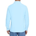 thumbnail image 3 of INSPIRE CHIC Men's Button Down Long Sleeve Business Pattern Dress Shirt L Blue, 3 of 5
