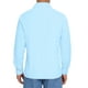 thumbnail image 3 of Camisa de vestir de patrón de negocios de manga larga con botones para hombres Inspire Chic M Azul, 3 of 5