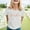 White, variant on ATENAR T Shirts for Women Printed Shirts Crew Neck Short Sleeve Tops White XL