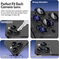 thumbnail image 3 of Camera Lens Protector for iPhone 14 Pro/iPhone 14 Pro Max, Strong Adsorption 9H Hardness Tempered Glass Camera Screen Protector Individual Metal Ring Cover, Case Friendly (Black), 3 of 5
