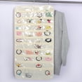 thumbnail image 2 of Hanging Jewelry Organizer 80 Pockets with Zipper for Earrings Necklace Bracelet Ring Accessory Display Storage Bag Travel Holder Box Beige, 2 of 9