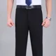 thumbnail image 2 of Pantalones de traje de lino para hombre, pantalones de verano drapeados negros fluidos para hombre, ropa de trabajo, ropa de diseñador elegante vintage de licra, novedad elegante, 2 of 5