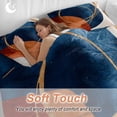 thumbnail image 5 of Navy Blue Burnt Orange Duvet Cover Set, Boho Art Modern Geometric Soft Duvet Cover Full Size Bedding Set 4 Pieces, 1 Quiltcover and 2 Pillowcases with Zipper, 1 Bed Sheet for All Seasons, 5 of 9