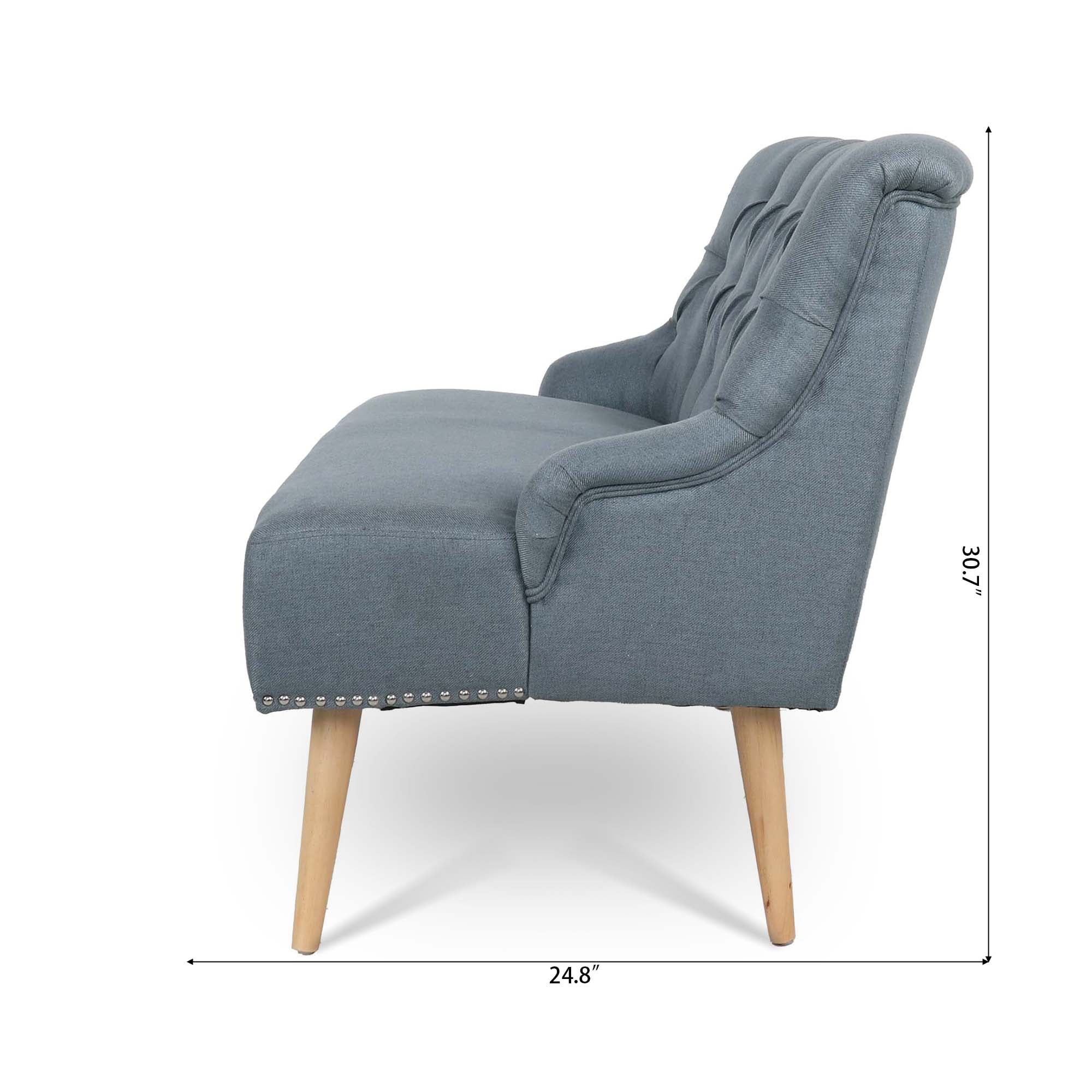 Kadyn 35'' Armless Loveseat Sofa, 2-seat Love Fabric Sofa for Living Room, Mid-Century Upholstered Fabric Double Sofa with Birch Leg, Green Kadyn 35'' Armless Loveseat Sofa, 2-seat Love Fabric Sofa for Living Room, Mid-Century Upholstered Fabric Double Sofa with Birch Leg, Green