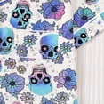 thumbnail image 5 of MEZZALL Women Halloween Print Pajama Set Lapel Collar Button Closure Chest Pocket Short Sleeve Tops With Elastic Waist Shorts Loungewear Sleepwear For Holiday 2 Piece Versatile Pjs, 5 of 9