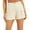 Cream White Multi, variant on Guess Womens Iris Cuffed Tencel Cargo Shorts