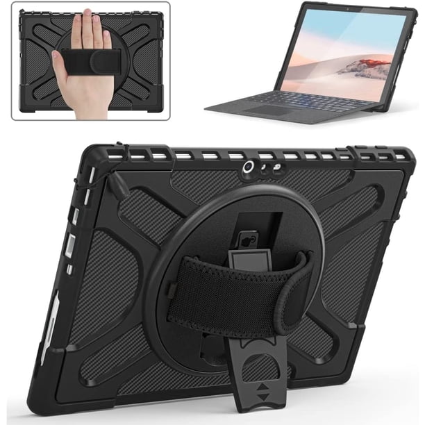 Funda para Microsoft Surface Pro 7 Plus/Pro 7/Pro 6/Pro 5/Pro 4 con Soporte Giratorio y Correa de Mano Ajustable, Cubierta Protectora Híbrida de PC+TPU de Alta Resistencia